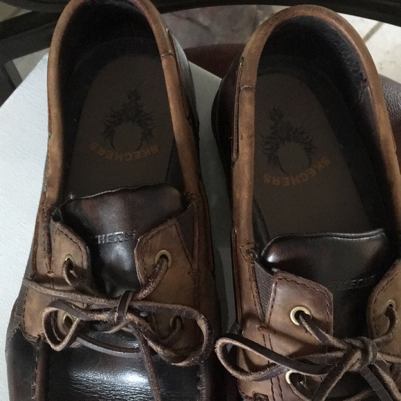 Skechers Memory Foam brown men’s shoes Size 9.5 - Picture 2 of 8